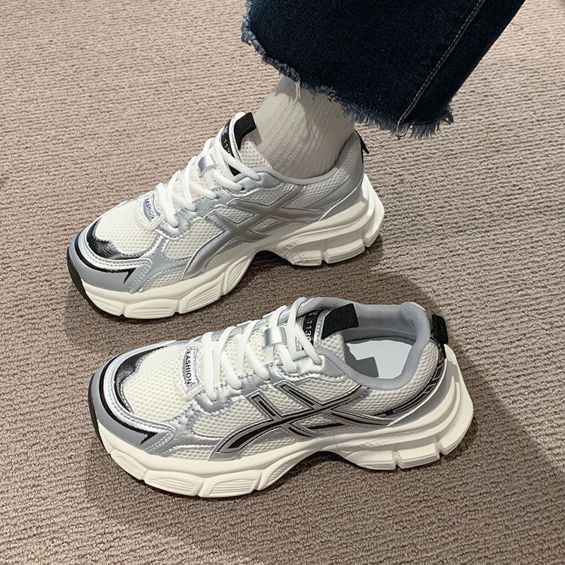 Damen modische Laufschuhe mit atmungsaktivem Mesh-Obermaterial und gepolsterter Sohle EB