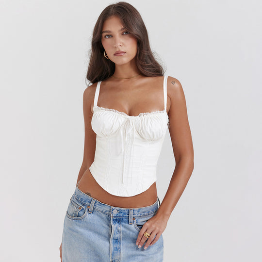 Damen Corsage-Top mit Rüschendetails und verstellbaren Trägern EB