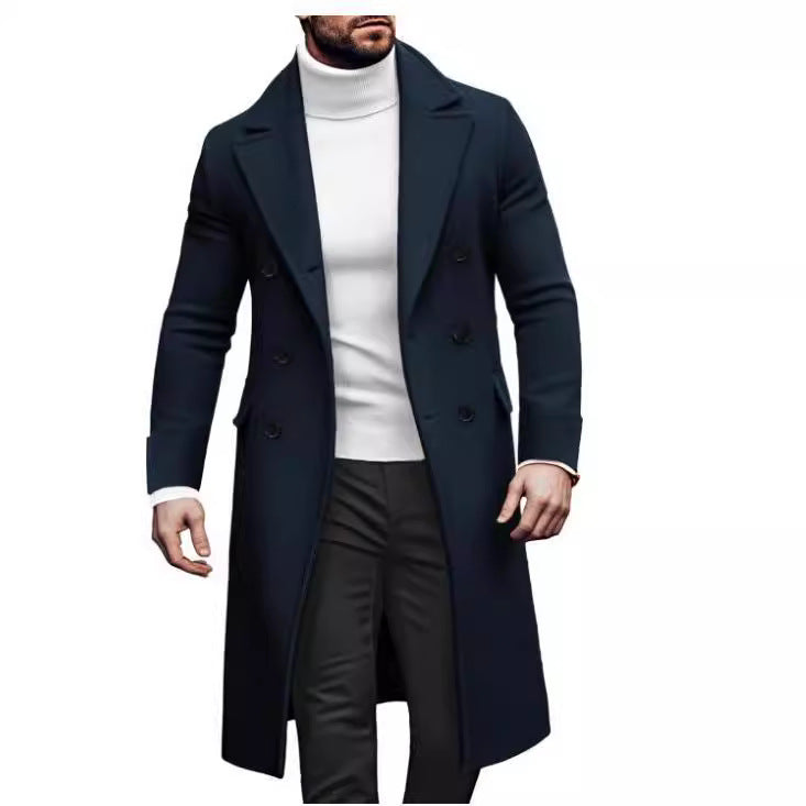 Herren Eleganter Doppelreiher-Mantel mit hochwertigem Material und klassischem Schnitt EB