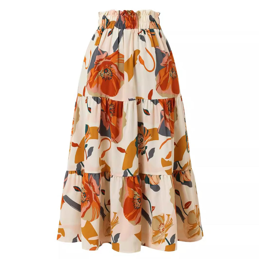 Damen Maxi-Rock mit Blumenmuster EB