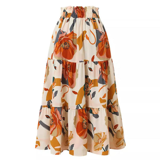 Damen Maxi-Rock mit Blumenmuster EB