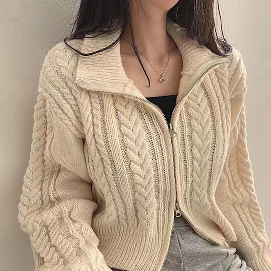 Damen Strickjacke mit hochwertigem Zipper EB