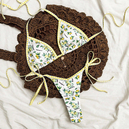 Damen Triangel-Bikini mit fruchtigem Motiv EB