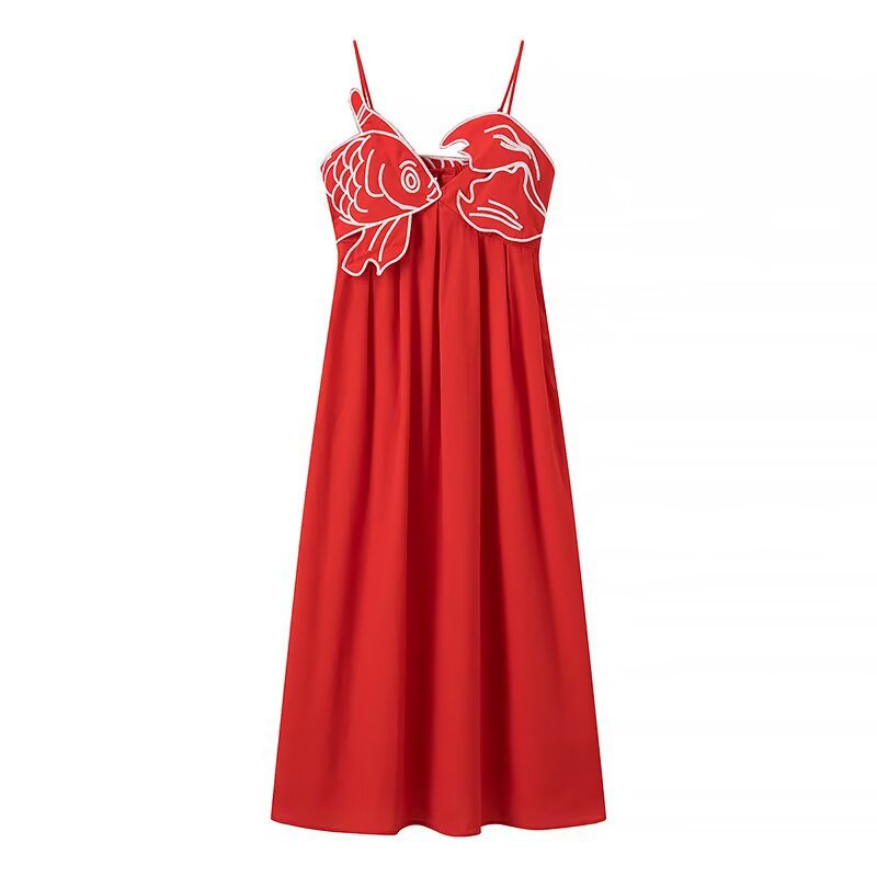Damen Maxikleid mit verspieltem Fischnetz-Design und verstellbaren Spaghetti-Trägern EB