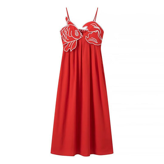 Damen Maxikleid mit verspieltem Fischnetz-Design und verstellbaren Spaghetti-Trägern EB