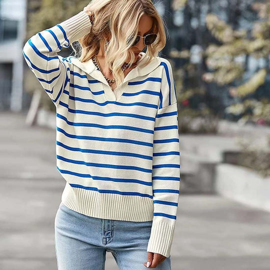 EB | Gestreifter Strickpullover aus Feinem Material