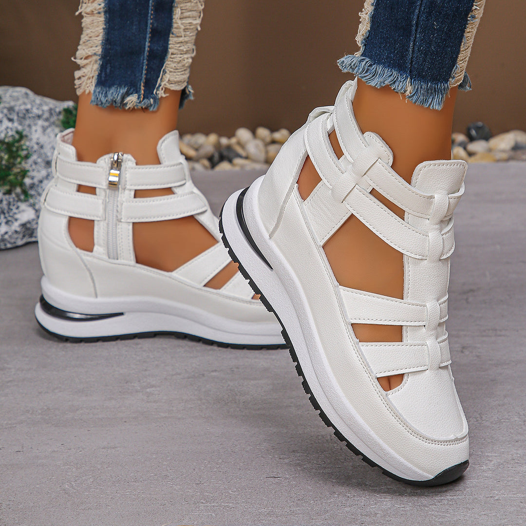 Damen Wedge-Sneaker mit verstellbaren Riemen und atmungsaktiver Sohle EB