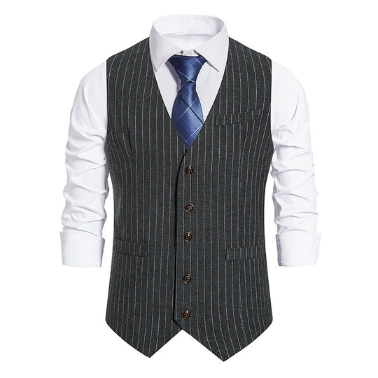 Herren elegante Anzugweste mit feinem Nadelstreifen und praktischen Taschen EB