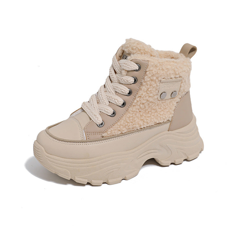 Damen Winterliche High-Top Sneaker mit kuscheligem Fleece-Futter und rutschfester Sohle EB