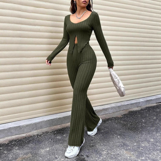 Damen Strickanzug mit modischem Cut-Out EB