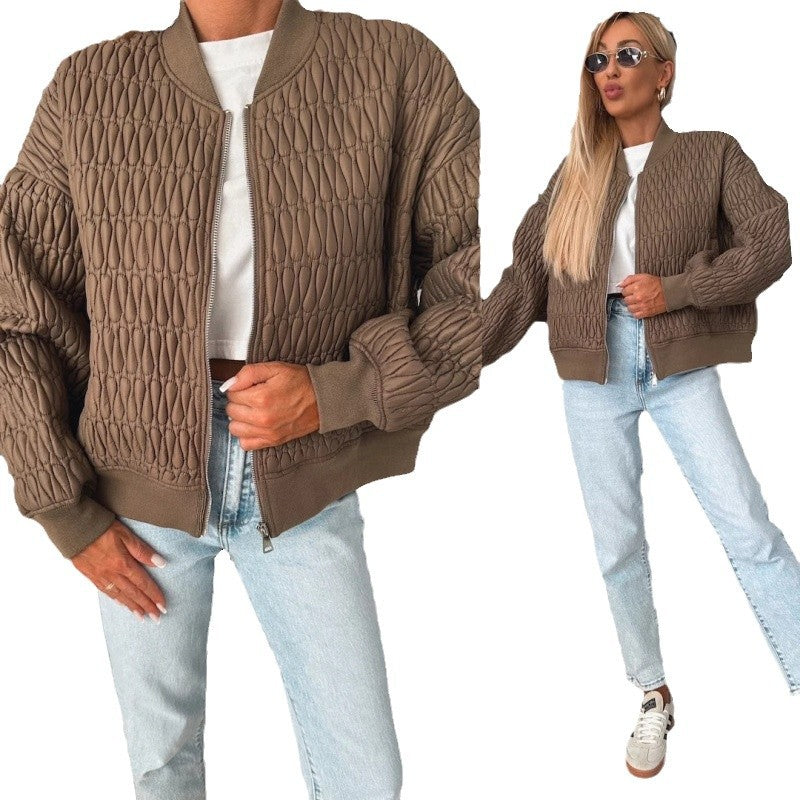 Damen Steppjacke im sportlich eleganten Design mit voluminösen Ärmeln EB