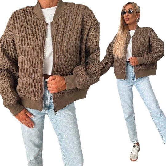Damen Steppjacke im sportlich eleganten Design mit voluminösen Ärmeln EB