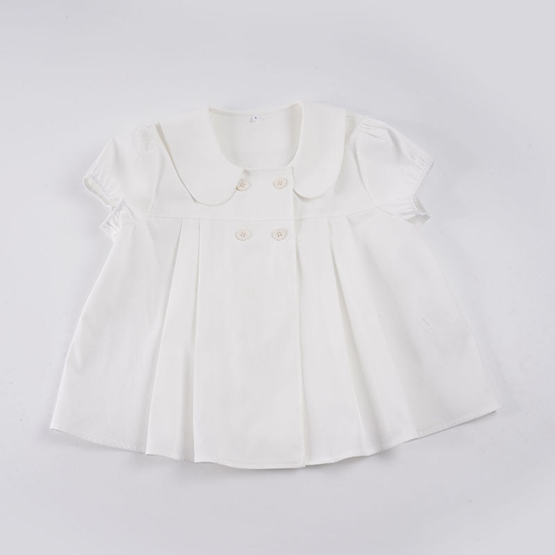 Damen Bluse mit raffinierter Knopfleiste und verspielten Puffärmeln EB