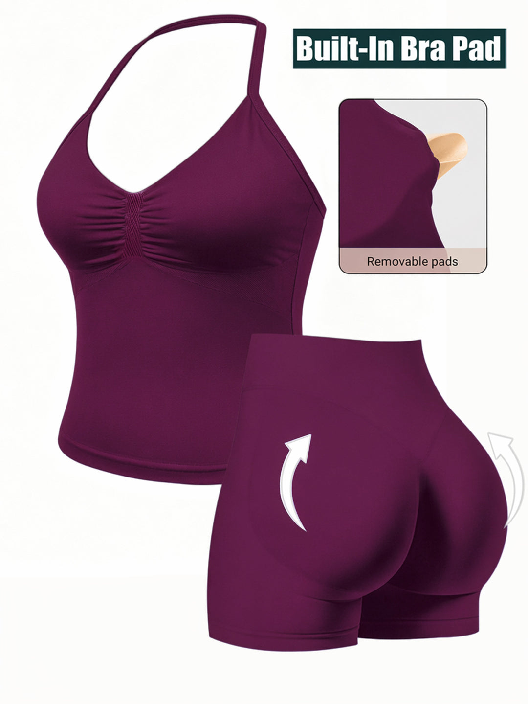 Damen Sportlicher Einteiler mit gerafftem Ausschnitt EB