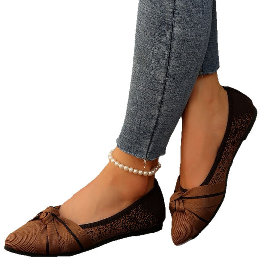 Damen Ballerinas mit modischer Schleifenverzierung und atmungsaktivem Obermaterial EB