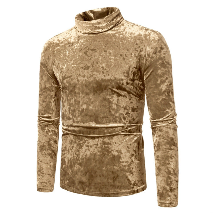 Herren eleganter Rollkragenpullover aus Samt EB