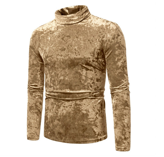 Herren eleganter Rollkragenpullover aus Samt EB