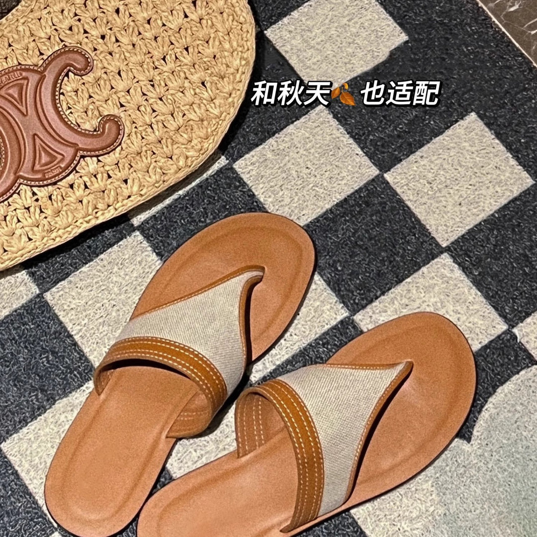 Damen Zehentrenner-Sandalen mit ergonomischem Riemendesign und rutschfester Sohle EB