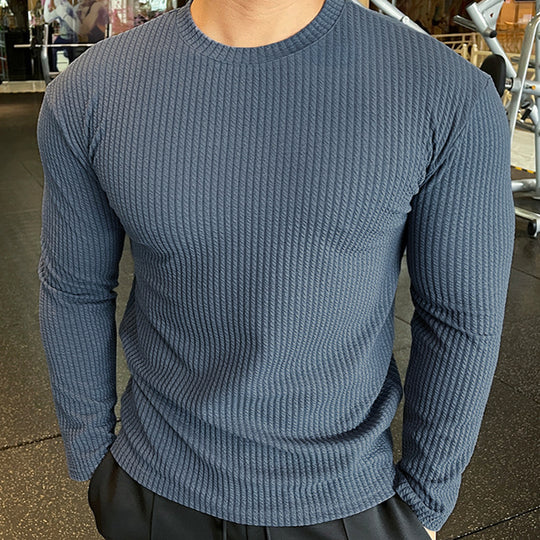 Herren Langarmshirt mit strukturiertem Gewebe EB