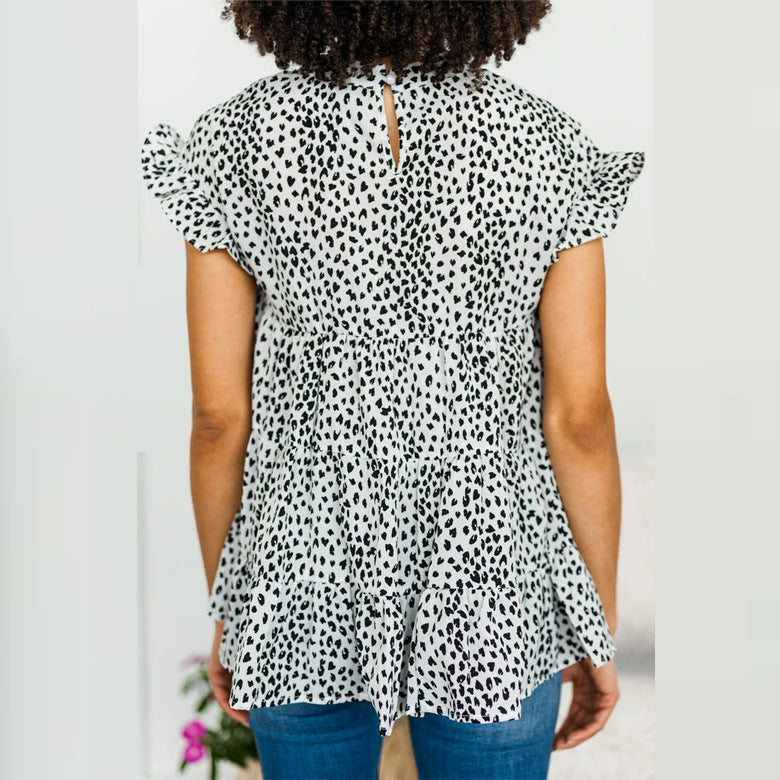 Damen Luftiges Oberteil mit Volantdetails EB
