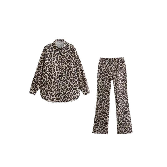 Damen Weite Leopardenmuster-Hose EB