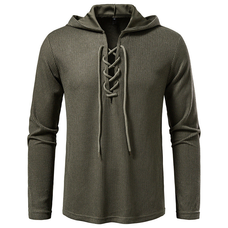 Herren Kapuzenpullover mit innovativer Schnürung und strukturiertem Design EB