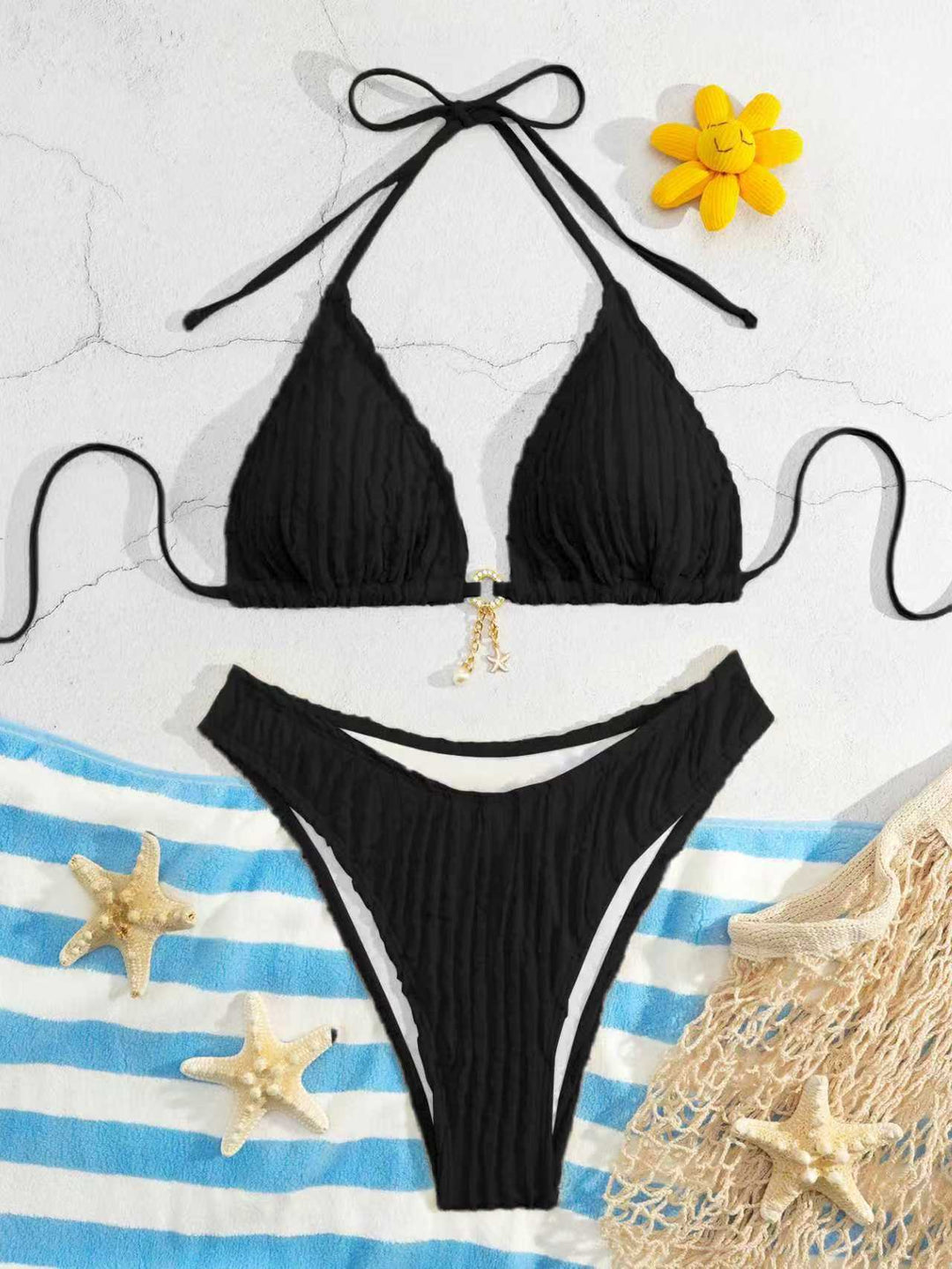 Damen Triangel-Bikini mit Rippendesign EB