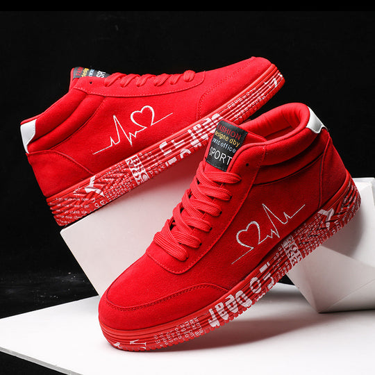 Damen Modische High-Top Sneakers mit einzigartigem Druckdesign EB