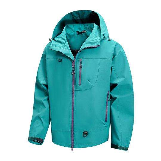 Herren technische Outdoor-Jacke mit Gewebe und verstellbarem Kapuzensystem EB
