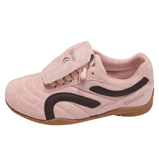 Damen Sportliche Sneakers mit praktischem Klettverschluss und eleganter Wildleder-Optik EB