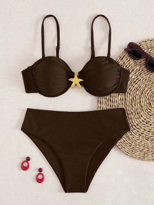 Damen Balconette-Bikini mit dekorativen Sternen EB