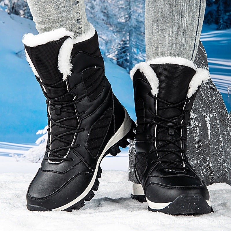 Damen Warm gefütterte Winterstiefel mit rutschfester Gummisohle EB
