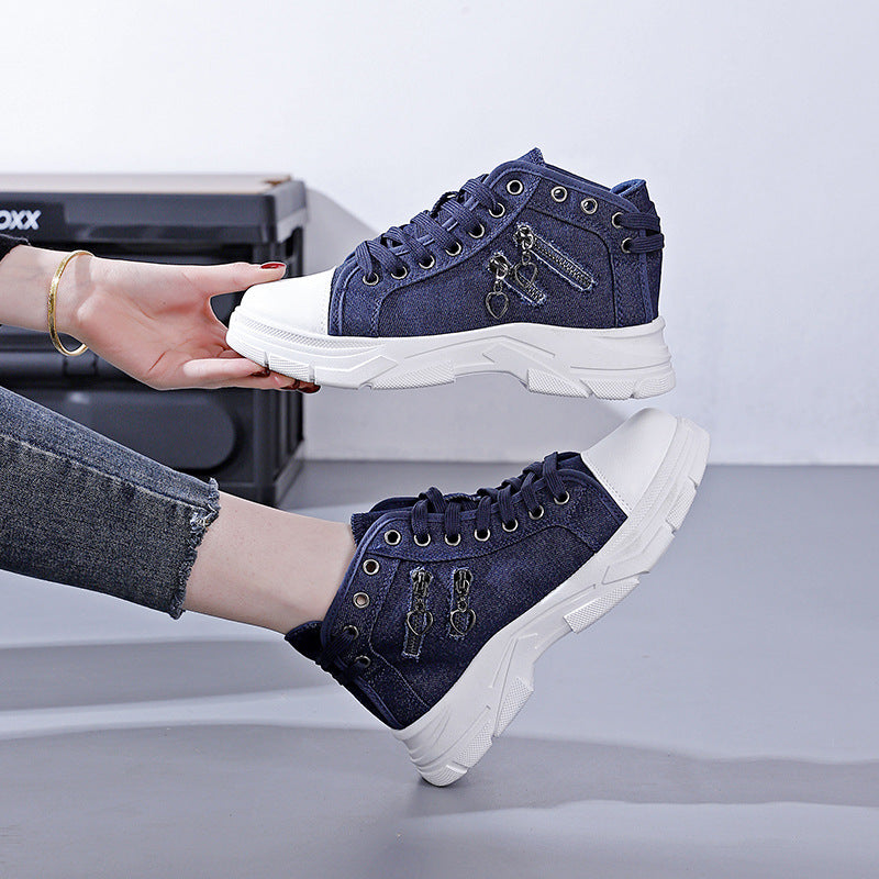 Damen modische Sneakers mit gewebtem Obermaterial und auffälligen Akzenten EB