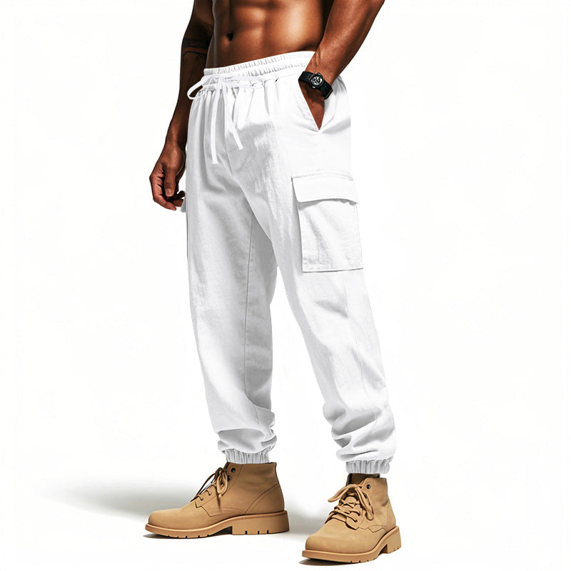 Herren Utility-Cargo-Jogger mit elastischem Bund, Kordelzug und großem Seitentaschen‑Panel EB
