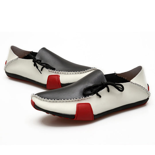 Damen Elegante Mokassins aus feinem Leder mit kontrastrierenden Details EB