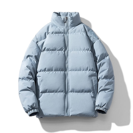 Herren voluminöse Isolationsjacke mit matter Microfaser‑Außenhülle und hohem Stehkragen EB