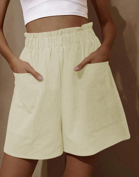 Damen Baumwollshorts mit elastischem Bund und praktischen Taschen EB