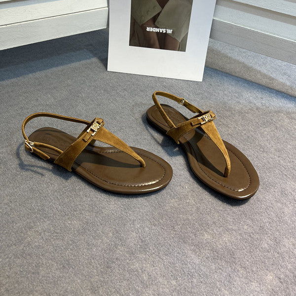 Damen Zehentrenner-Sandalen mit eleganten Riemen und komfortablem Fußbett EB