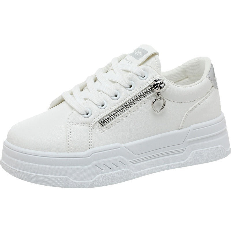 Damen trendige Sneakers mit modischem Reißverschluss und komfortabler Sohle EB