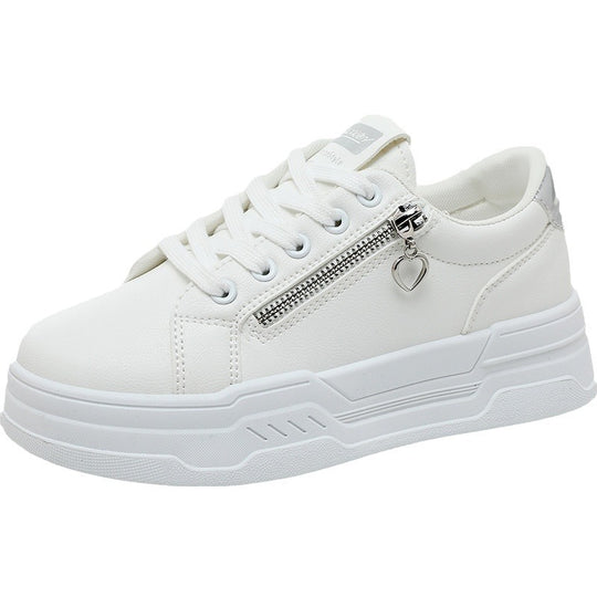 Damen trendige Sneakers mit modischem Reißverschluss und komfortabler Sohle EB