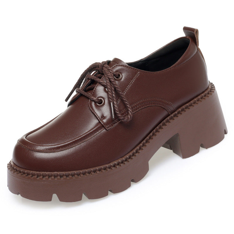 Damen Modische Schnürschuhe mit robustem Blockabsatz und trendigem Design EB