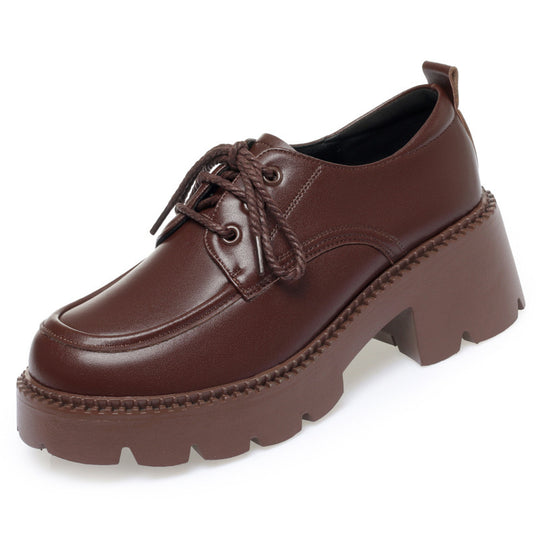 Damen Modische Schnürschuhe mit robustem Blockabsatz und trendigem Design EB