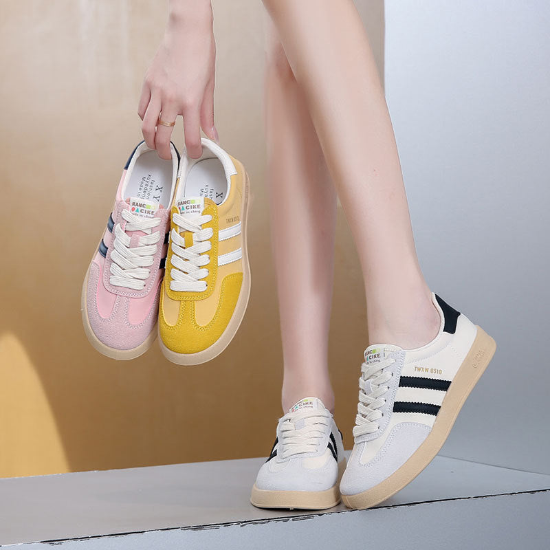 Damen Sportliche Sneakers mit modischen Streifen und dämpfender Sohle EB