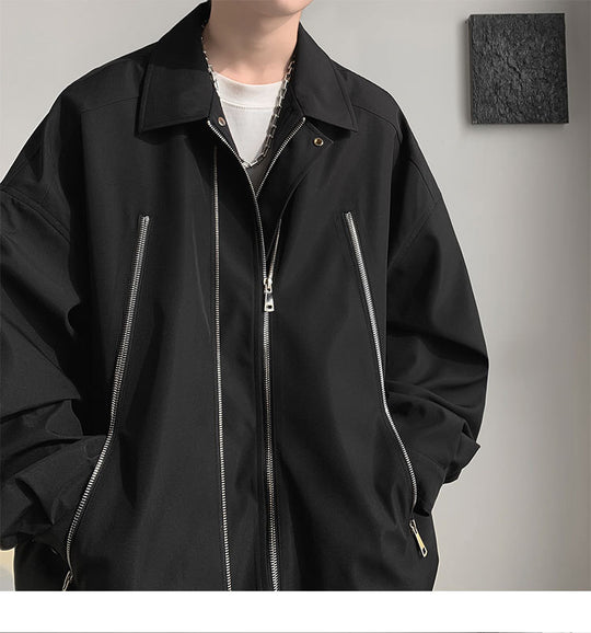 Damen Oversized Jacke mit innovativem Reißverschluss und lässigem Schnitt EB