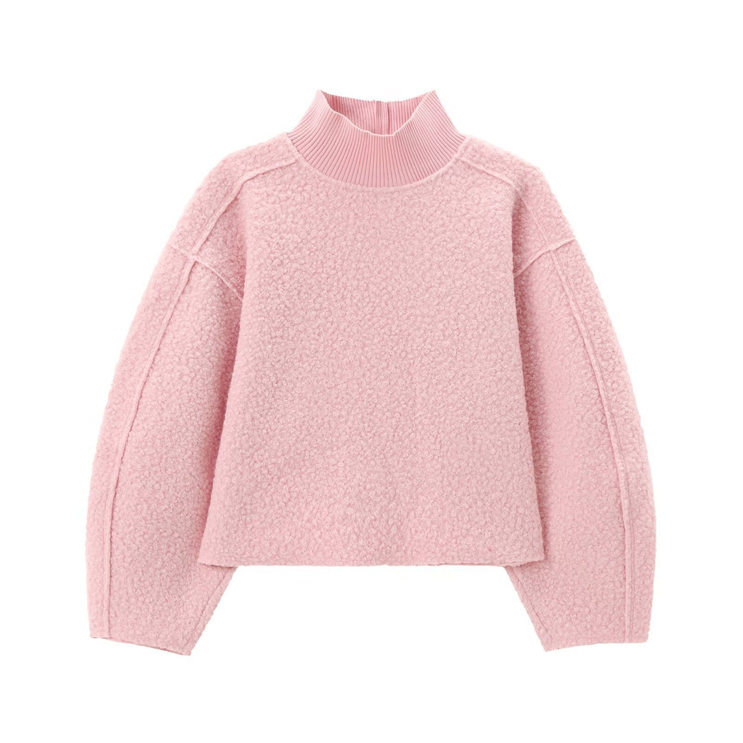 Damen Kuscheliger Pullover mit hohem Kragen und überschnittenen Schultern EB