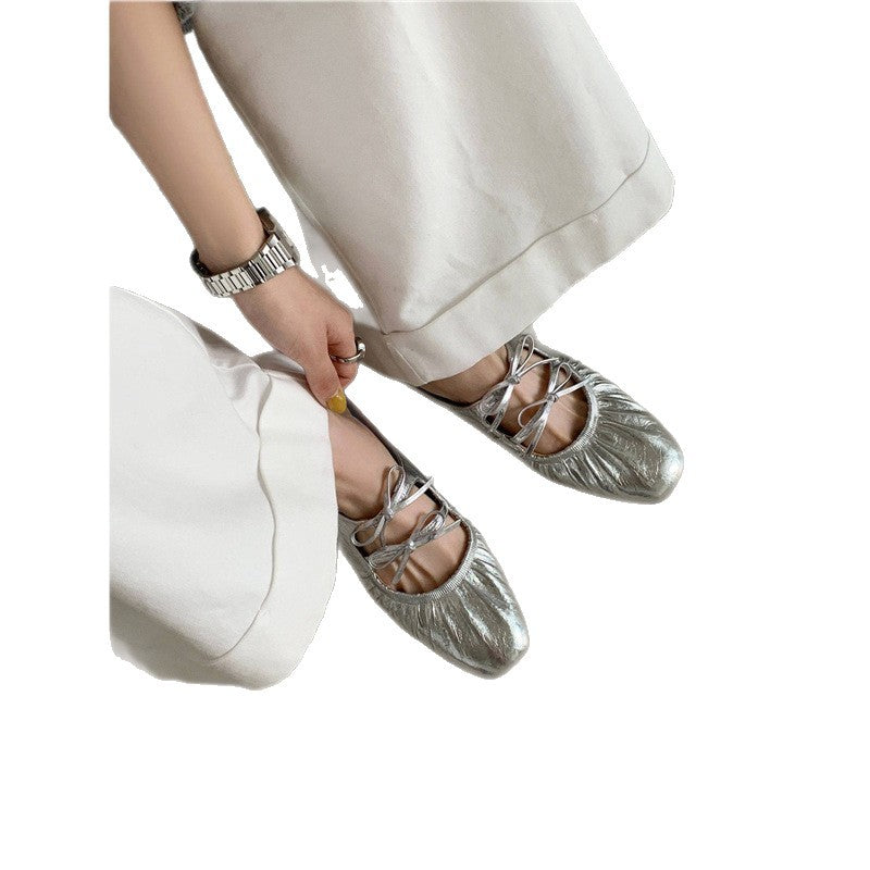 Damen elegante Mules mit raffiniertem Schnür-Design EB