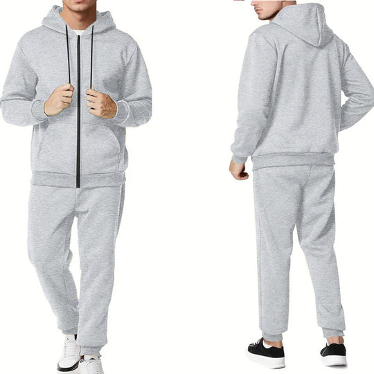 Herren Sportliches Komplett-Set mit Kapuzenjacke und Jogginghose EB
