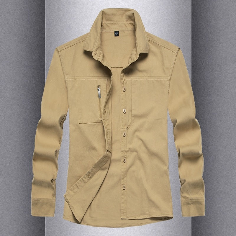 Herren Langarmshirt mit praktischen Taschen und modernem Schnitt EB