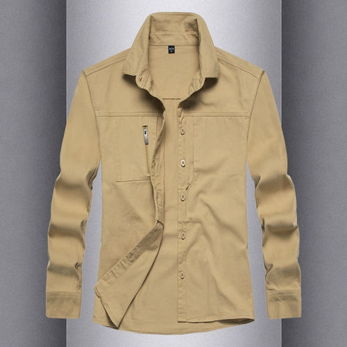Herren Langarmshirt mit praktischen Taschen und modernem Schnitt EB