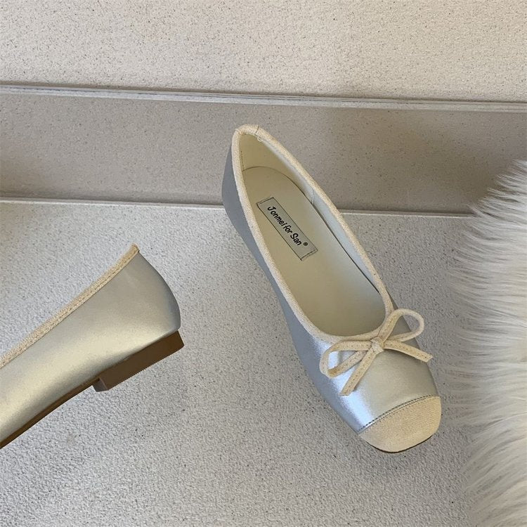 Damen Elegante Ballerinas mit modischem Schleifenakzent und weichem Fußbett EB